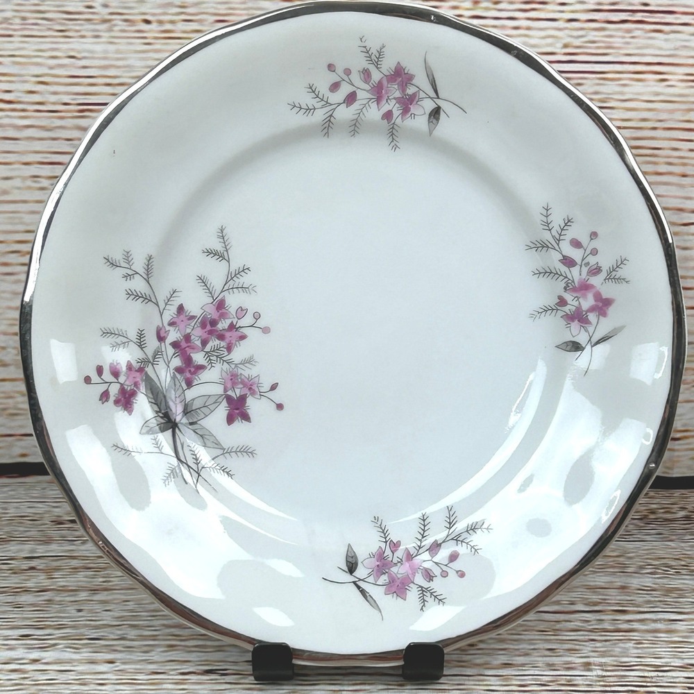 Favolina Karolina Jarolina Porcelain Salad‎ Plate 3879 Floral Silver Scalloped 9